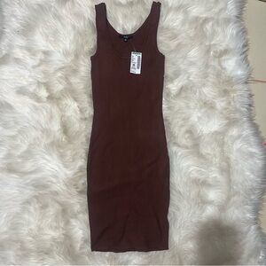 New papaya brown sweater knit dress M